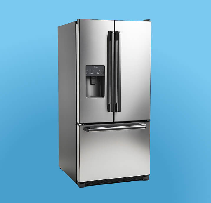 French door stainless steel refrigerator with bottom freezer drawer